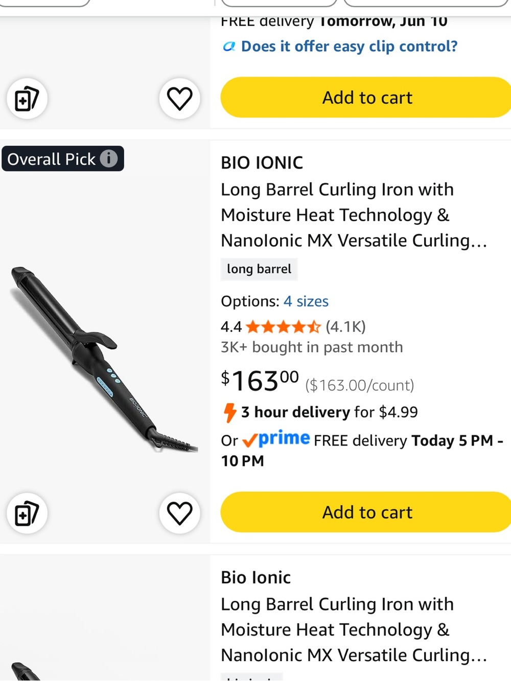 Bio Ionic 1.25" Pro Long Barrel Styler Curling Iron - Black - Picture 2 of 3